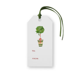 Holiday Topiary Classic Gift Tag printed on white paper.