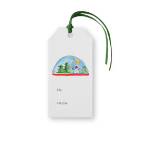 Snowglobe Classic Gift Tag printed on White paper.
