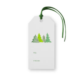 Christmas Trees Classic Gift Tag printed on White paper.