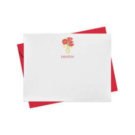 Gerber Daisies Flat Note Card printed on white paper.