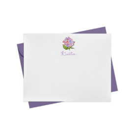 Hydrangea Flat Note Card printed on white paper.