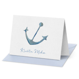 Anchor image adorns a Folded Note Card printed on white paper.