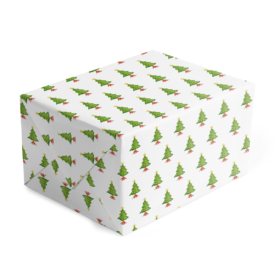 Christmas Tree Classic Gift Wrap printed on White paper.