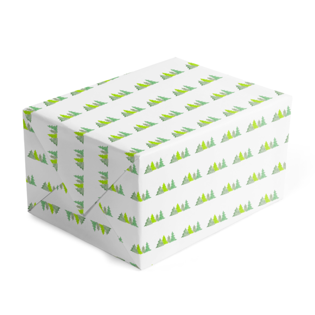 Christmas Trees Classic Gift Wrap printed on White paper.
