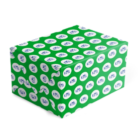 Green and Navy Monogram Gift Wrap