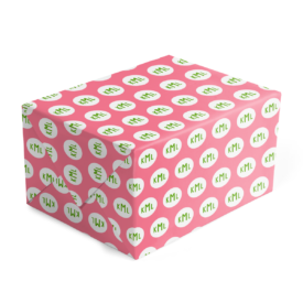 Pink and Green Monogram Gift Wrap