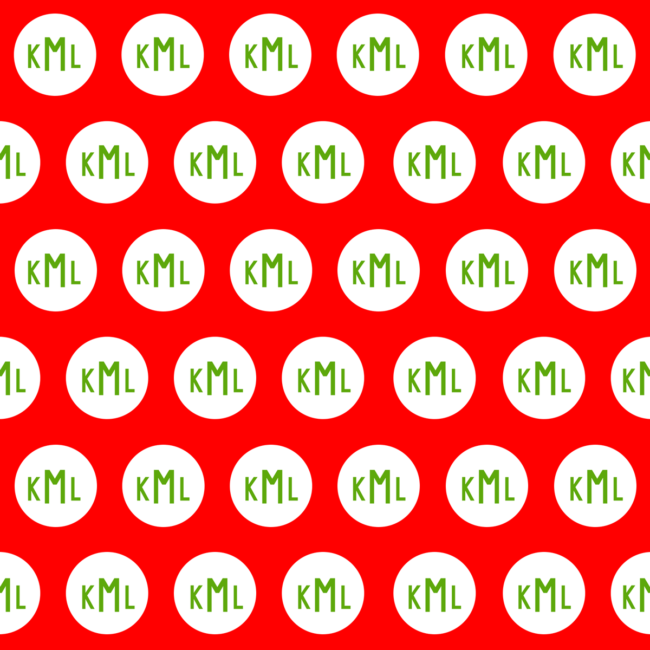 Red and Green Monogram Gift Wrap