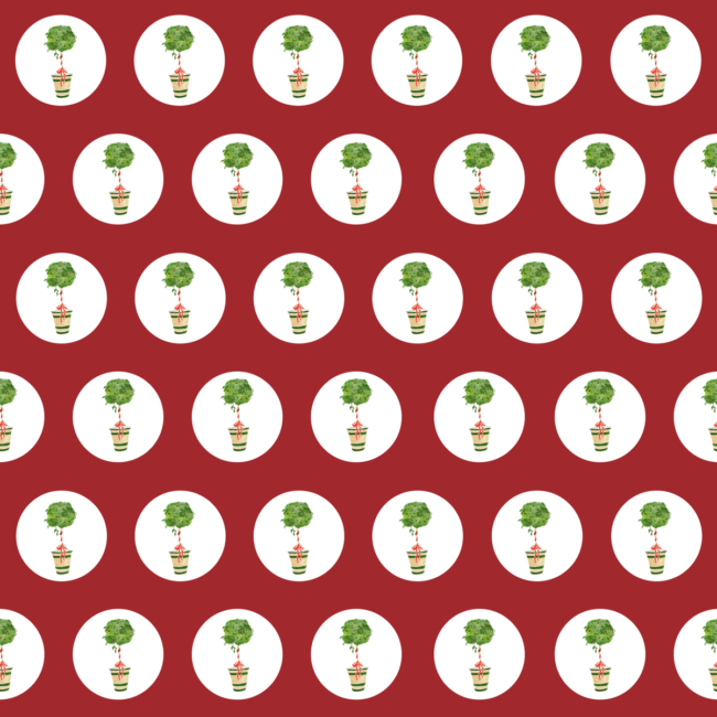 Holiday Topiary Preppy Gift Wrap