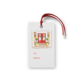 Holiday House Glittered Gift Tag printed on White paper.