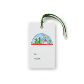 Snowglobe Glittered Gift Tag printed on White paper.