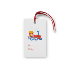 Train Glittered Gift Tag printed on White paper.