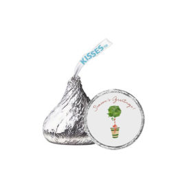 Holiday Topiary Candy Sticker that fits on a Hershey's kiss.