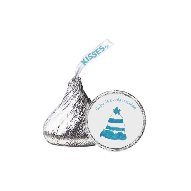 Winter Hat Candy Sticker that fits on the bottom of a Hershey's kiss.