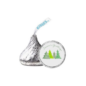 Christmas Trees Candy Sticker that fits on the bottom of a Hershey's kiss.