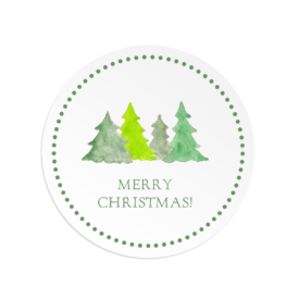 Christmas Trees Round Gift Sticker