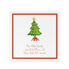 Christmas Tree Square Gift Sticker