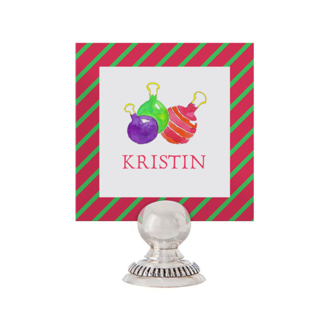 Ornaments Place Card printed on White paper.