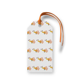 Bee Motif Gift Tag printed on White paper.