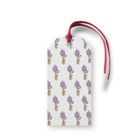 Lavender Motif Gift Tag printed on White paper.