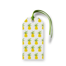 Pineapple Motif Gift Tag printed on White paper.