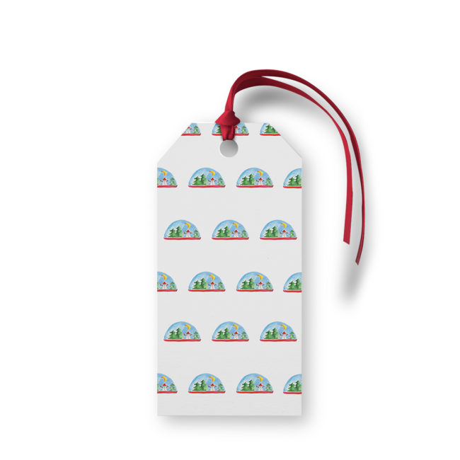 Snowglobe Motif Gift Tag printed on White paper.