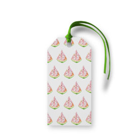 Watermelon Motif Gift Tag printed on White paper.