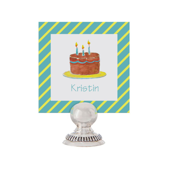 Birthday Cake Place Card printed on White paper.