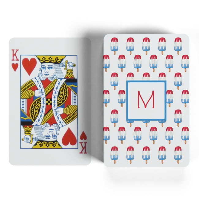 bomb pop motif playing cards