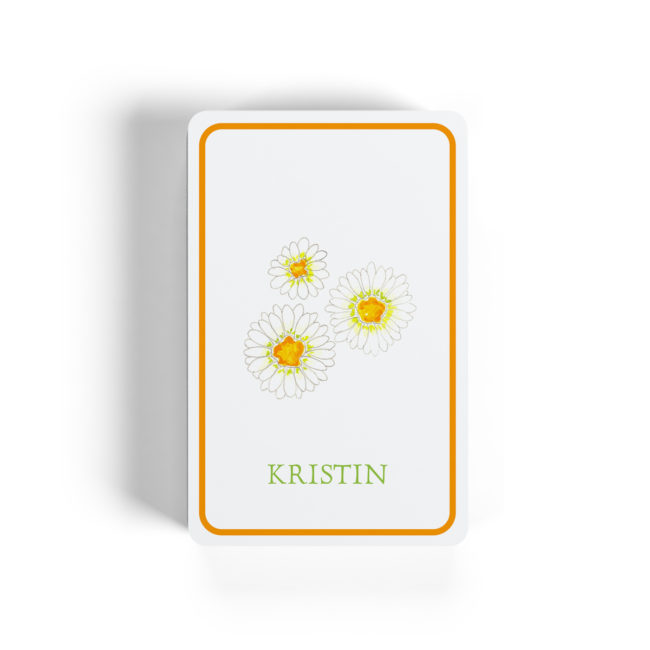 daisies image adorns classic playing cards