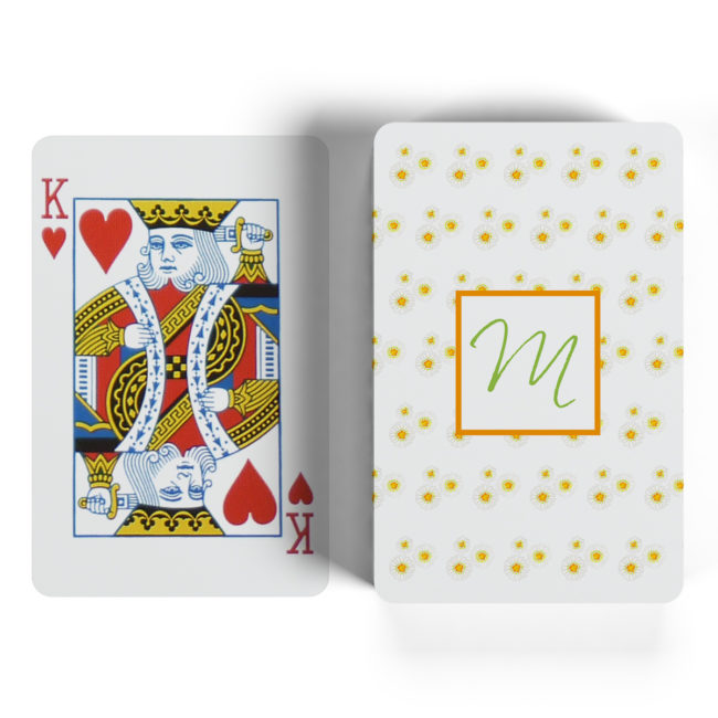 daisies motif playing cards