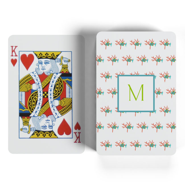 fish with coral motif playing cards
