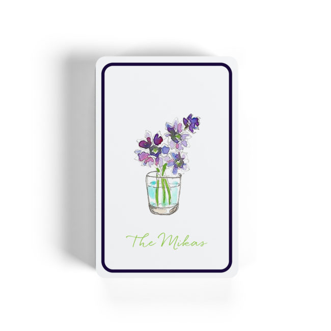 Flowers in a cup adorn classic Bicycle playing cards