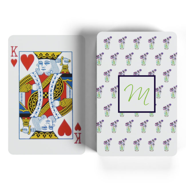 flowers with cup motif playing cards