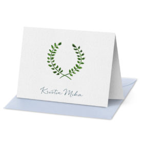 laurel wreath fold over note card