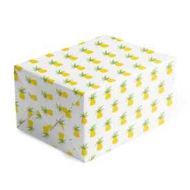 pineapple classic gift wrap printed on white paper.