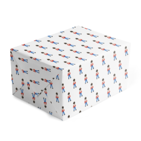 Toy Soldier Classic Gift Wrap printed on white paper.