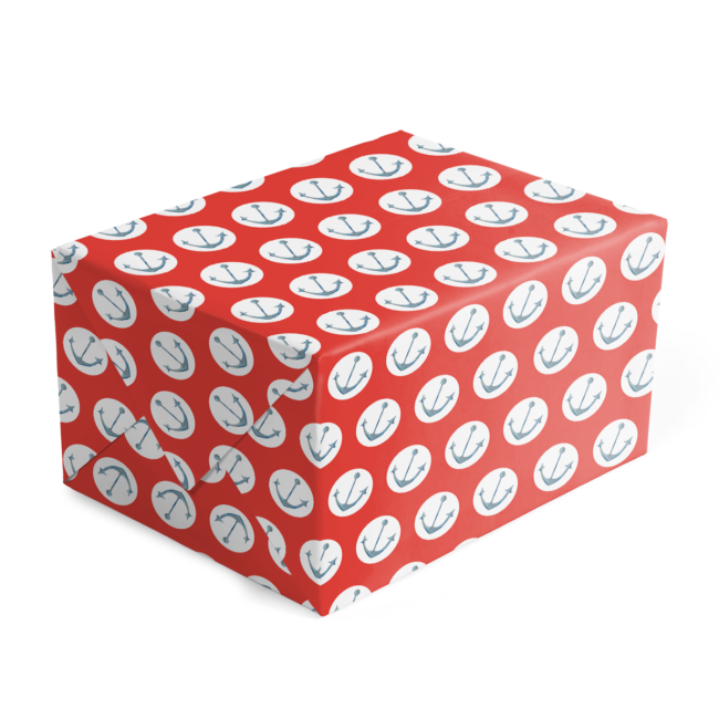 Anchor Preppy Gift Wrap printed on White paper.