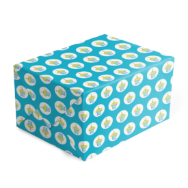 Cupcake preppy gift wrap printed on White paper.