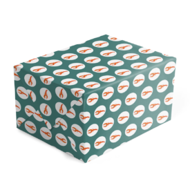 lobster preppy gift wrap printed on White paper.