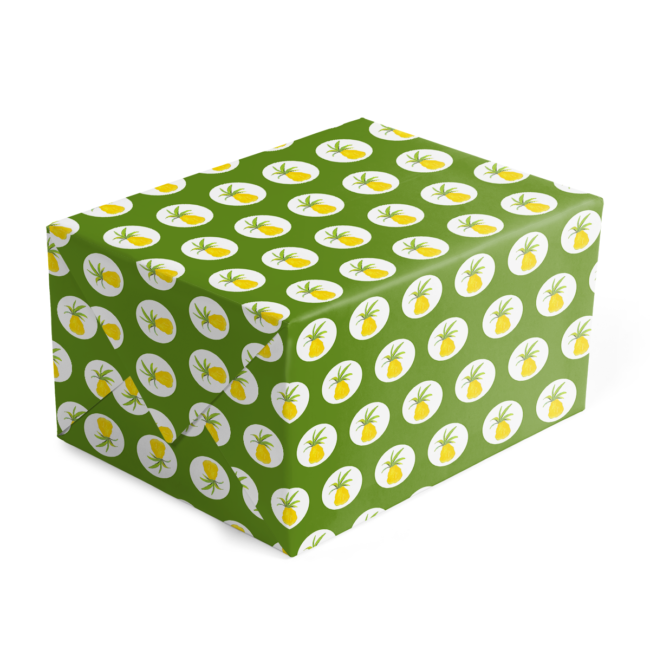 pineapple preppy gift wrap printed on White paper.