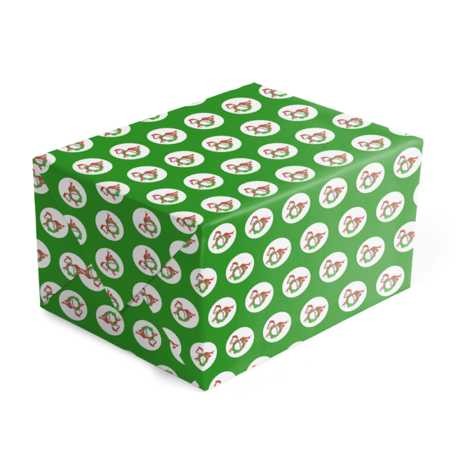 Wreath with Lights Classic Gift Wrap printed on White 70lb paper.