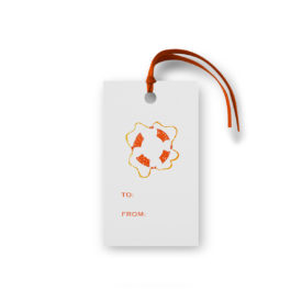 life preserver glittered gift tag printed on White paper.