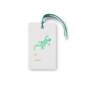 lizard glittered gift tag