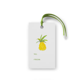pineapple glittered gift tag printed on White paper.