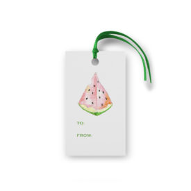 watermelon glittered gift tag printed on White Paper.