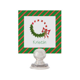Candy Cane Wreath Place Card printed on White paper.