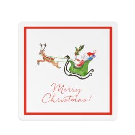 Santa and his Sleigh Square Gift Sticker