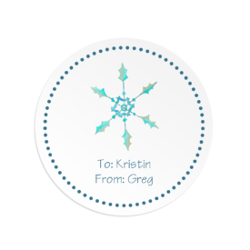 Snowflake Round Gift Sticker