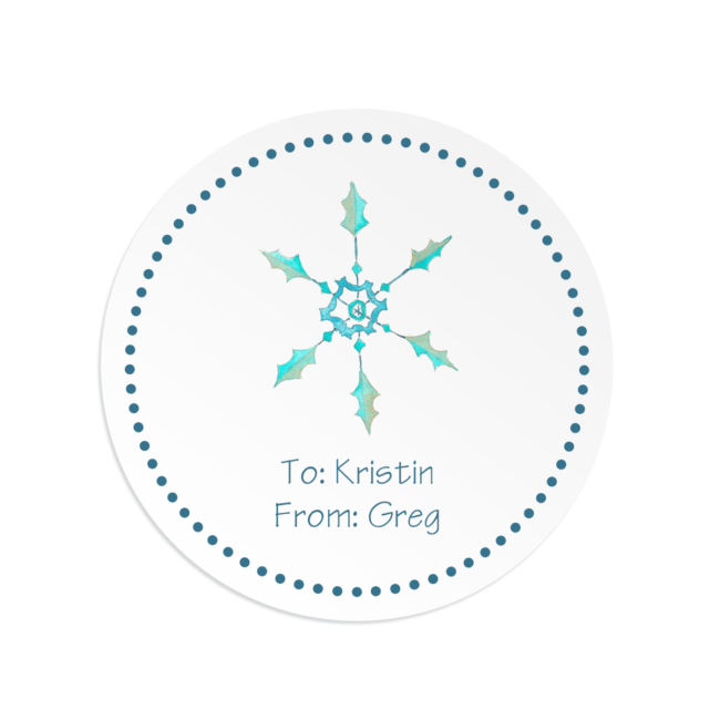 Snowflake Round Gift Sticker