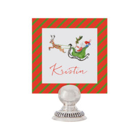 Santa and his Sleigh Place Card printed on White paper.